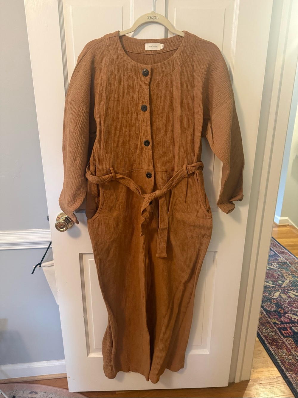 Nico Nico Textured Button-Front Top in Caramel